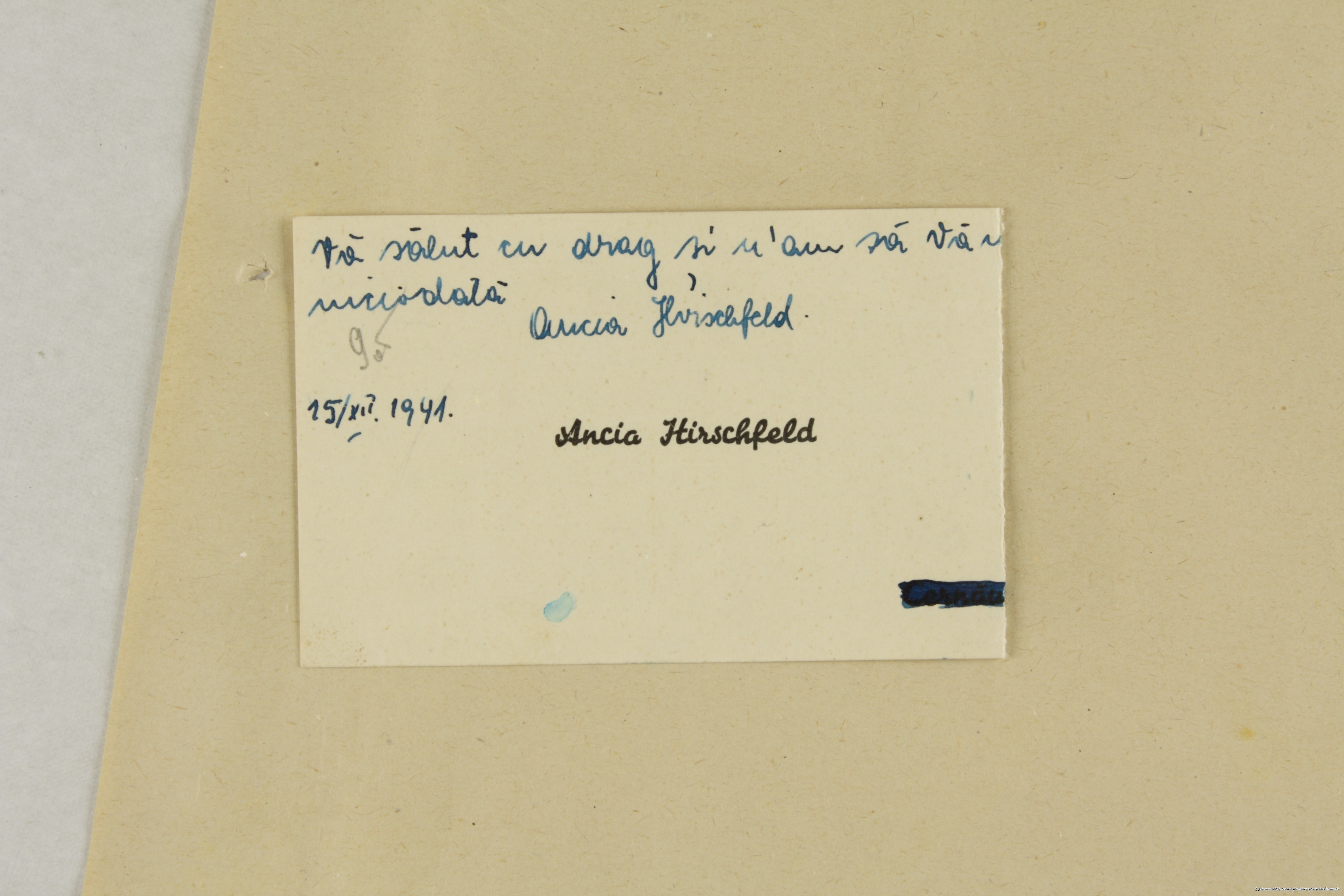 Scan of a letter from Transnistria to Bukovina, brought by Dr. Albert Twers