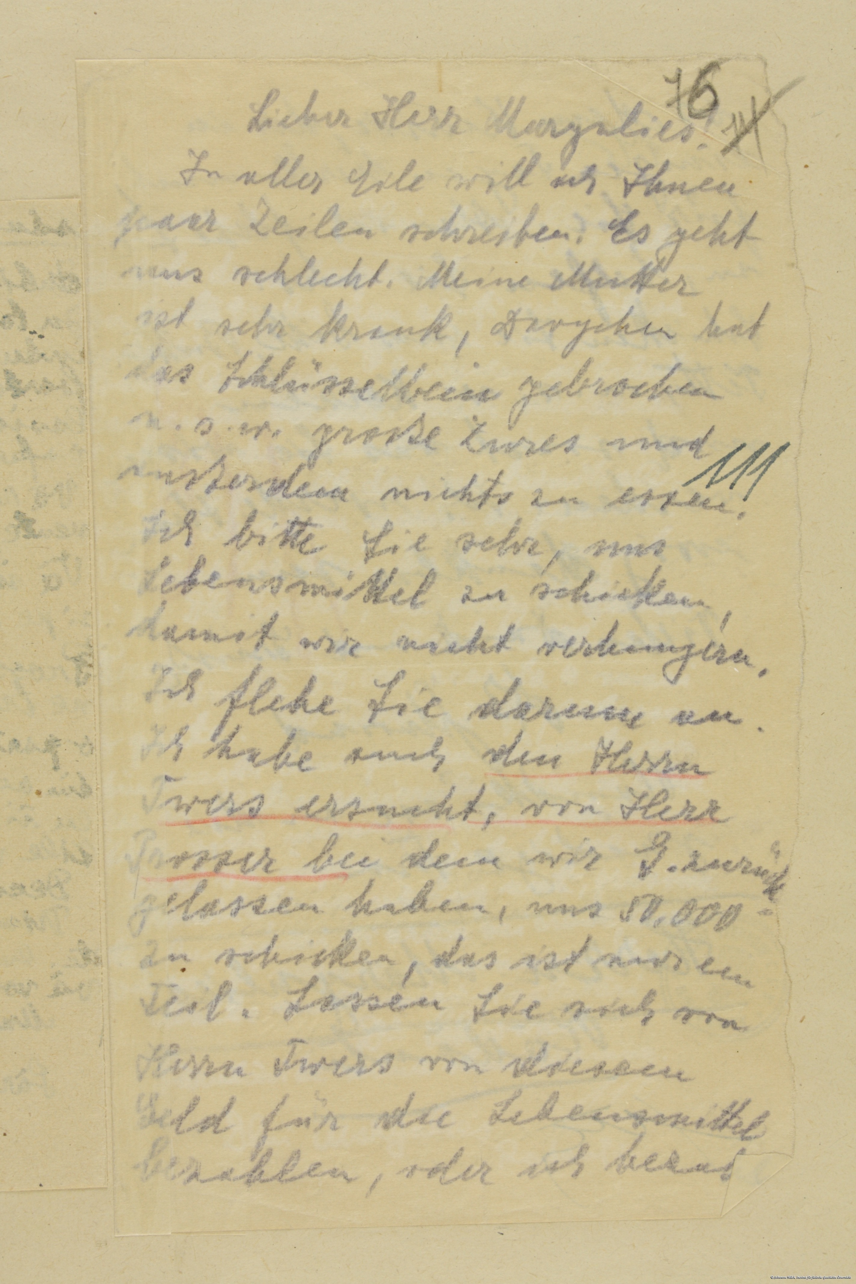 Скан листа з Трансністрії до Буковини, доставленого доктором Альбертом Тверсом