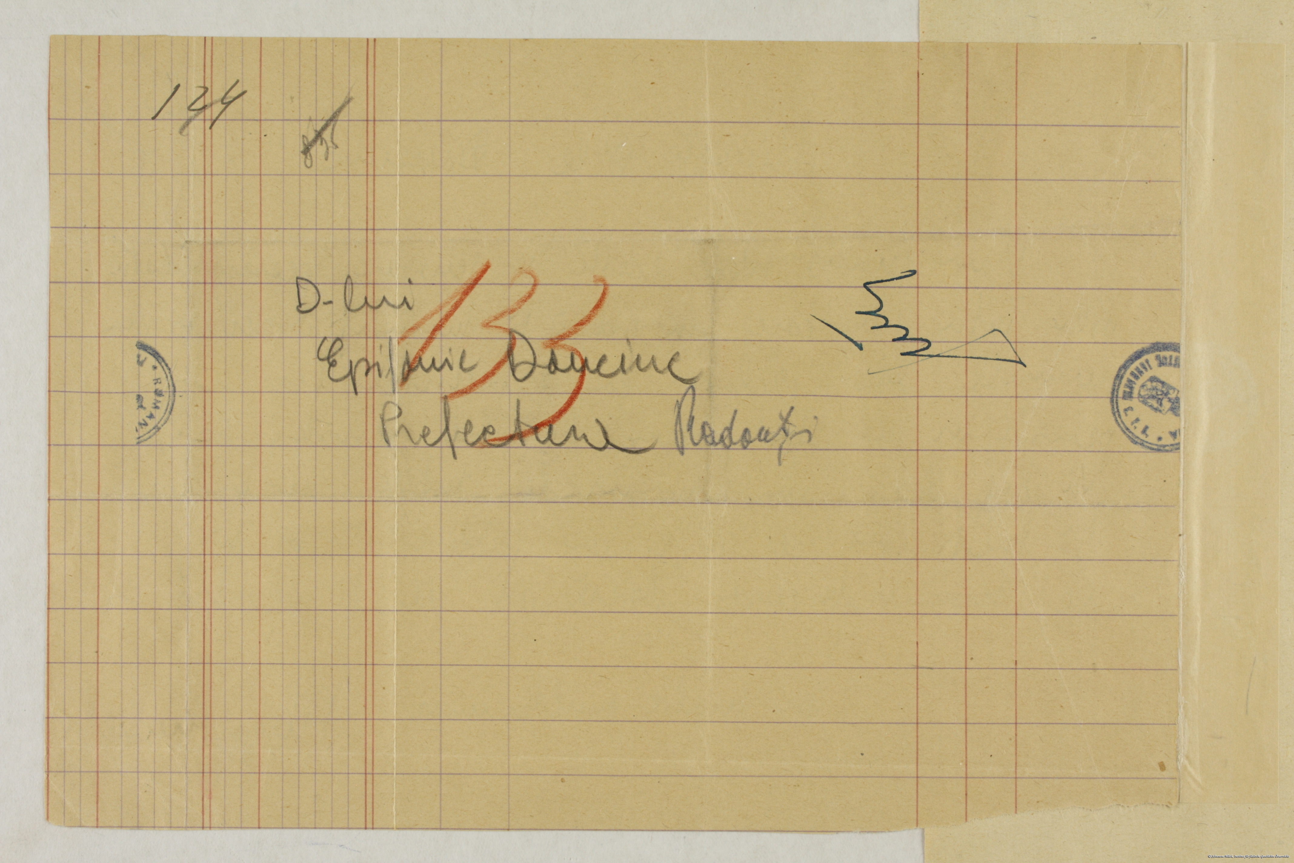 Scanul unei scrisori din Transnistria către Bucovina, adusă de Dr. Albert Twers