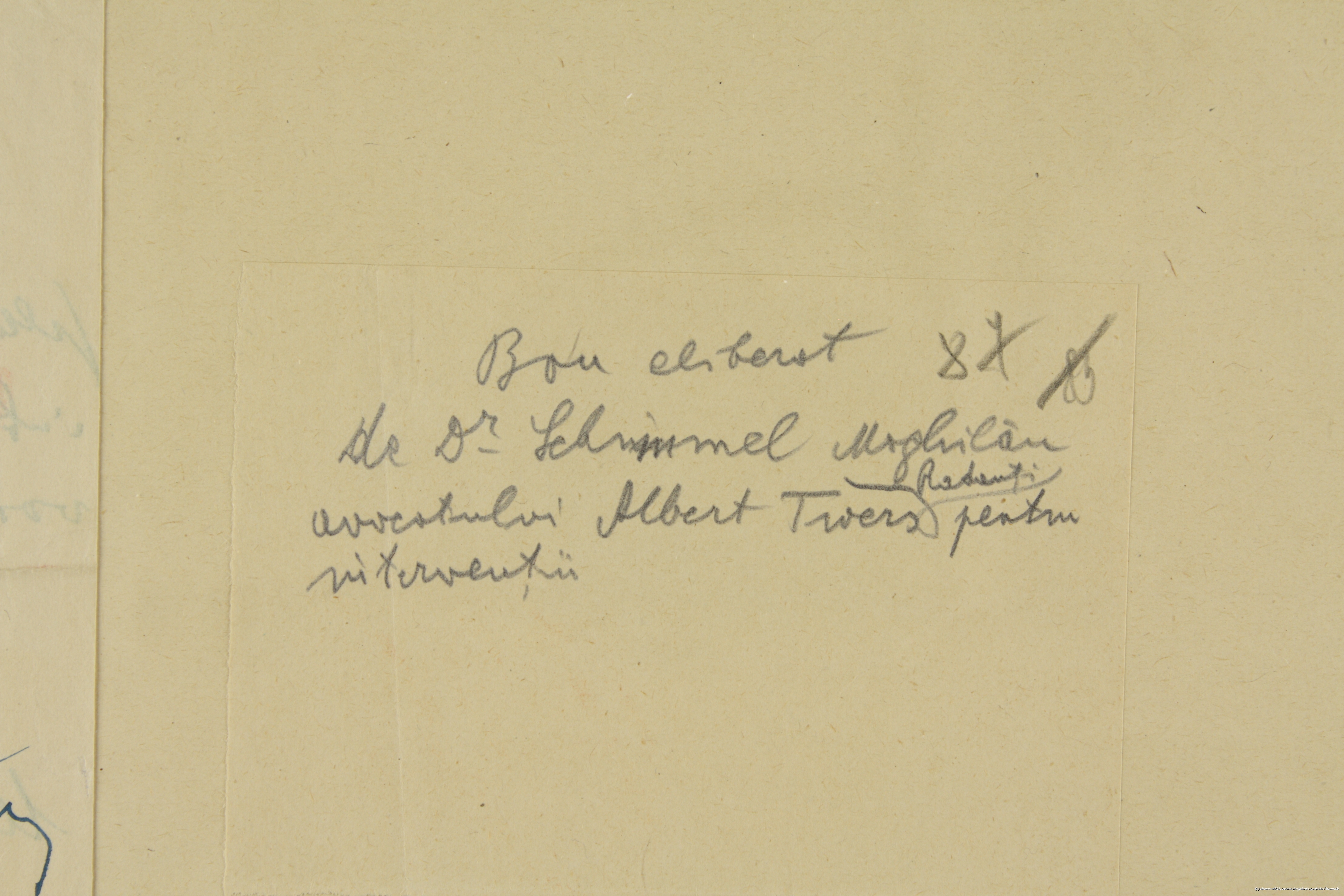 Scan eines Briefes aus Transnistrien in die Bukowina, den Dr. Albert Twers mitgebracht hat