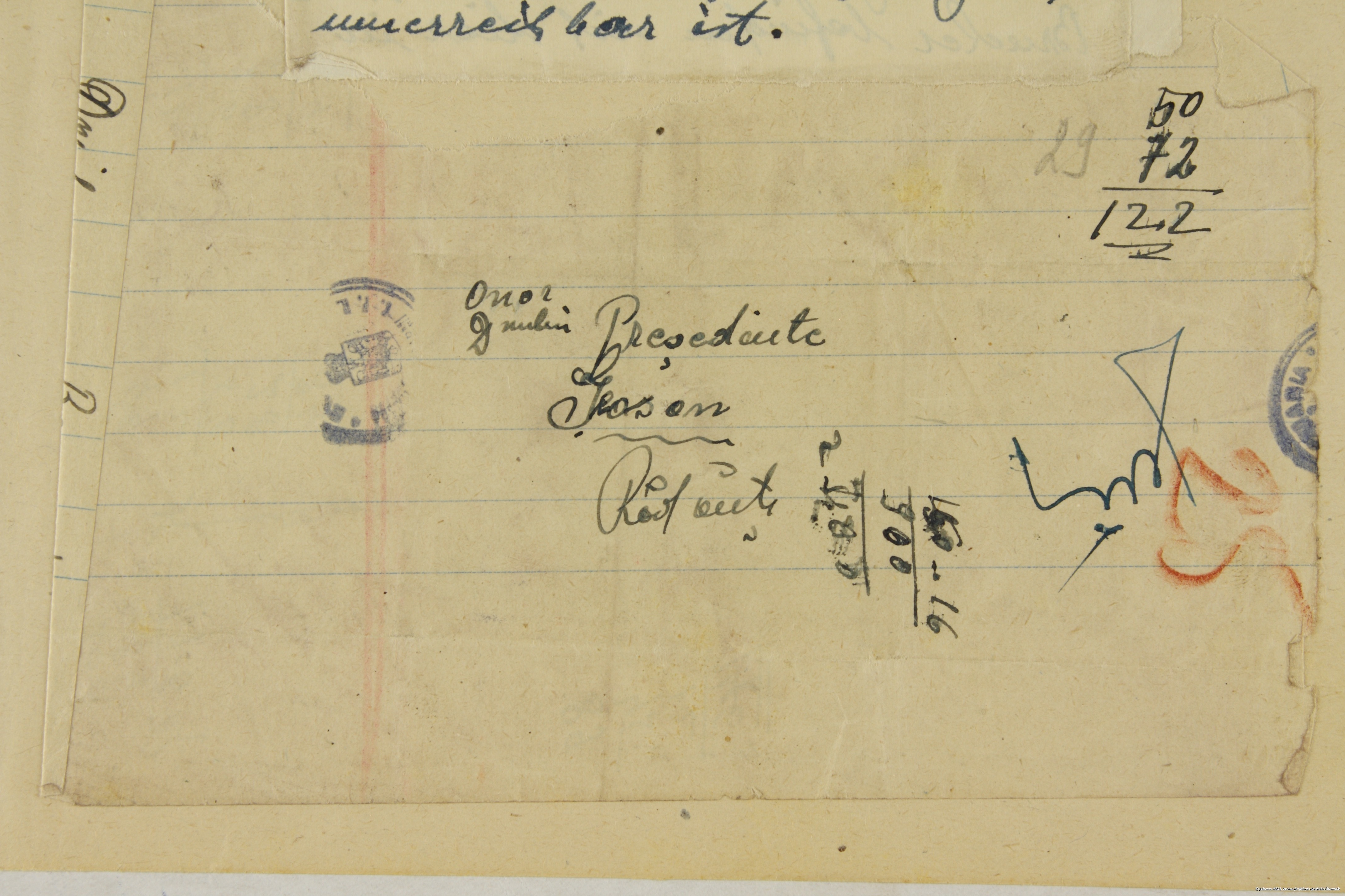 Скан листа з Трансністрії до Буковини, доставленого доктором Альбертом Тверсом